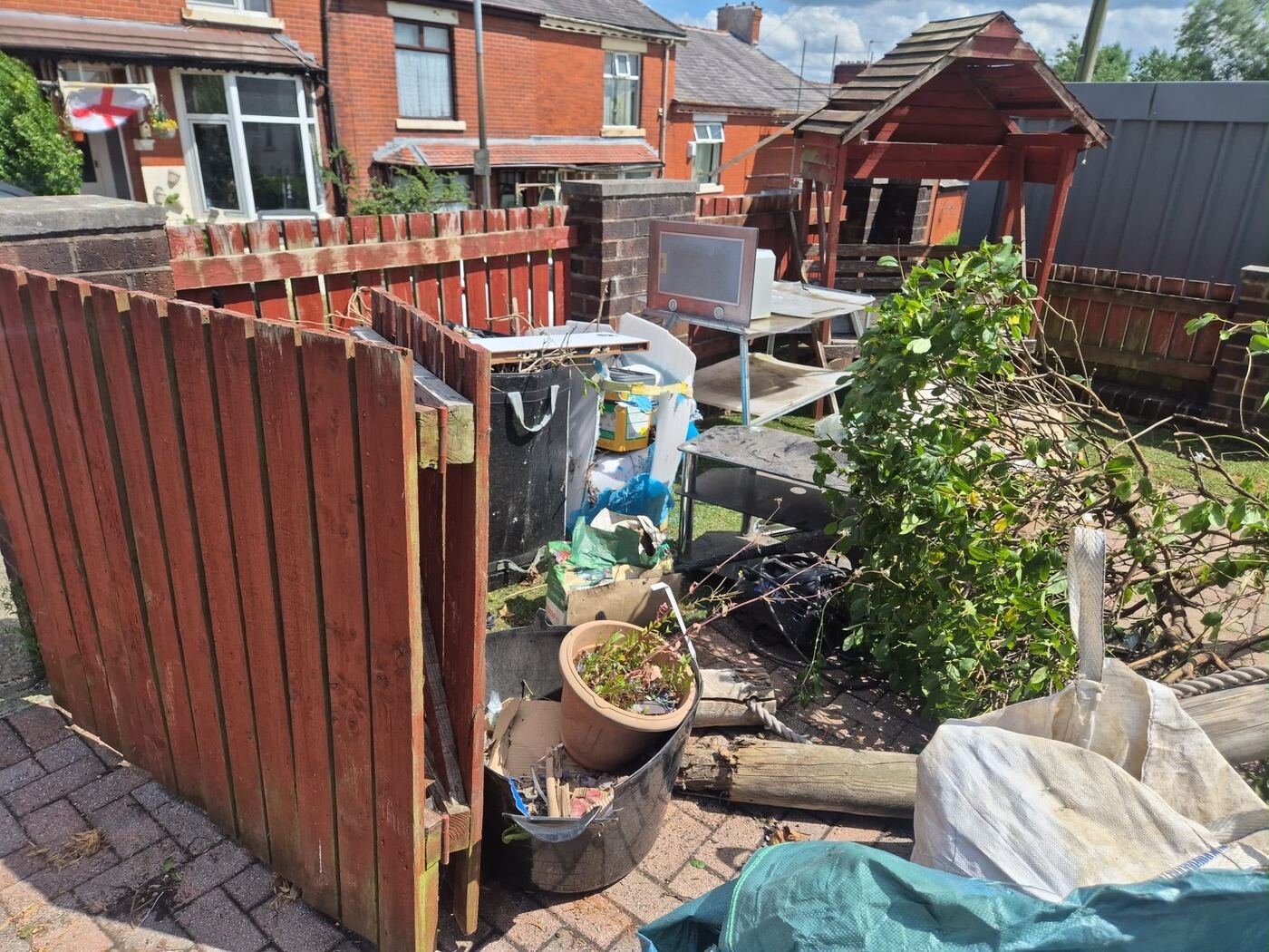 Household clearance waiting for collection in Lancashire